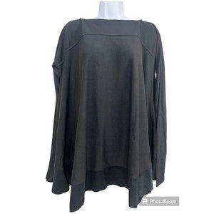 Randolph Duke The Look Women A-Line Tunic Top Sz XS Black Oversized Knit Boho